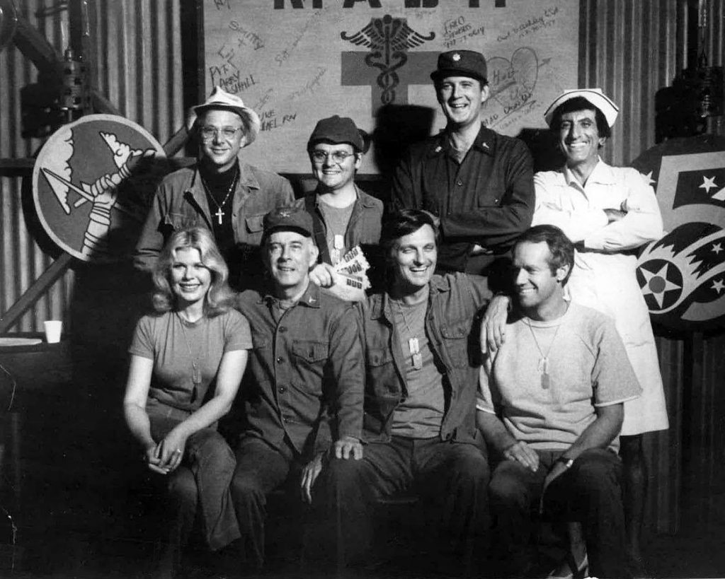 mash 1977 cast, loretta swit, major margaret hot lips houlihan, harry morgan, col sherman t potter, alan alda, captain benjamin franklin hawkeye pierce, mike farrell, captain b j hunnicutt, william christopher, father francis mulcahy, gary burghoff, cpl walter radar oreilly, jamie farr, cpl maxwell q klinger, david ogden stiers, major charles winchester, 1970s television series, 1970s sitcoms, emmy awards, korean war comedy