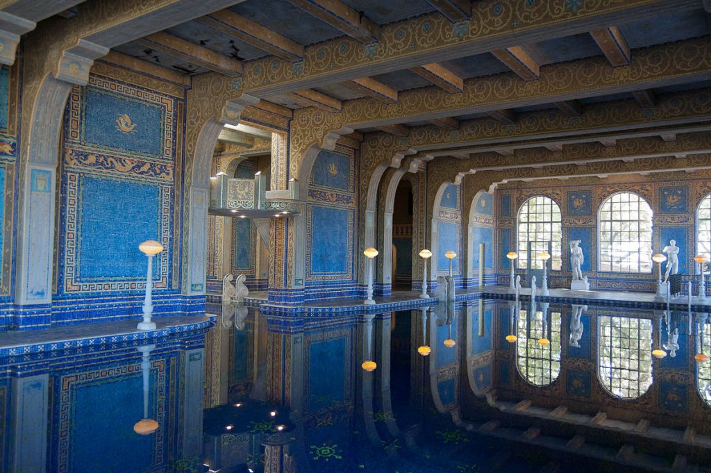 william randolph hearst, hearst castle, indoor roman pool, roman pool complex