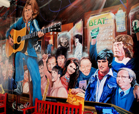 van morrison mural, belfast personalities mural, george pest, peter jennings, northern irish people, irish singer songwriter, irish soccer players