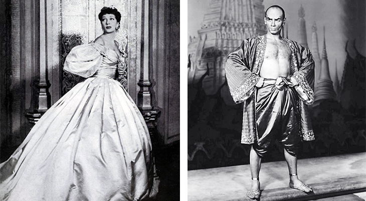 gertrude lawrence, british actress, english singer, yul brynner, russian, american, actor, 1951, broadway musicals, the king and i, london west end, film stars, rodgers and hammerstein plays,