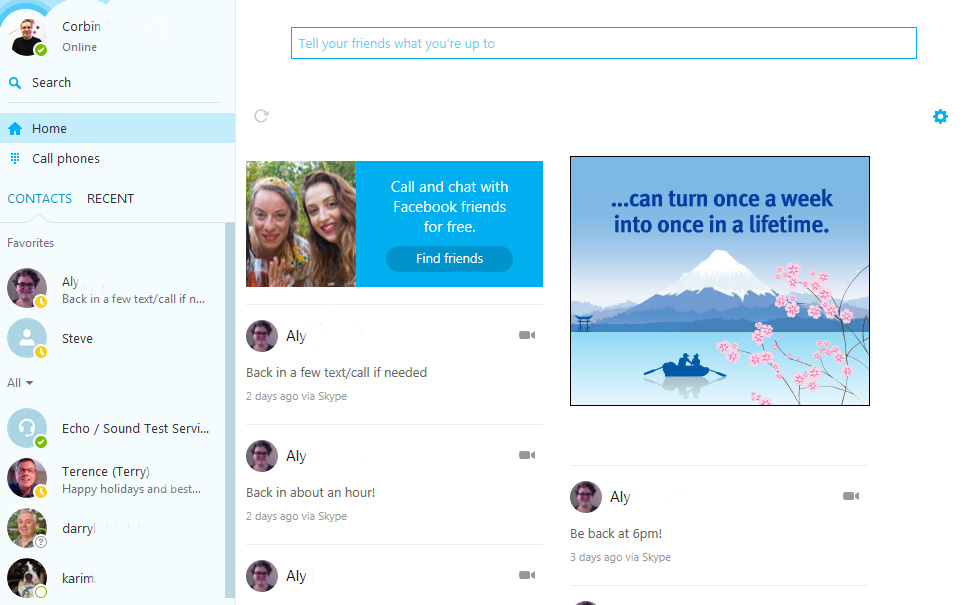 skype tutorial, what is skype, techboomers tutorials, skype main screen