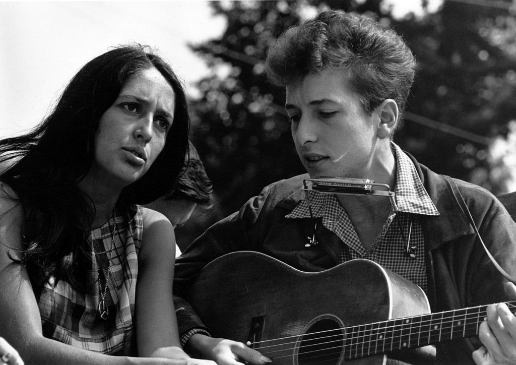 bob dylan 1963, joan baez, american folk singers, songwriters, 1960s civil rights, 1963 civil rights march on washington