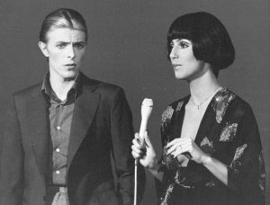 cher 1975, david bowie, musical variety show, 1970s tv variety series, american singer, british singer, english singer