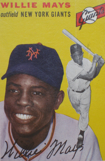 willie mays, new york giants, baseball card, younger, american baseball player, mlb baseball player card