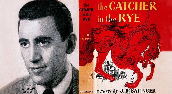 jd salinger, american author, reclusive writer, novelist, novels, best sellers, modern classics, catcher in the rye, holden caulfield, first published, dust jacket, book cover, designer michael mitchell