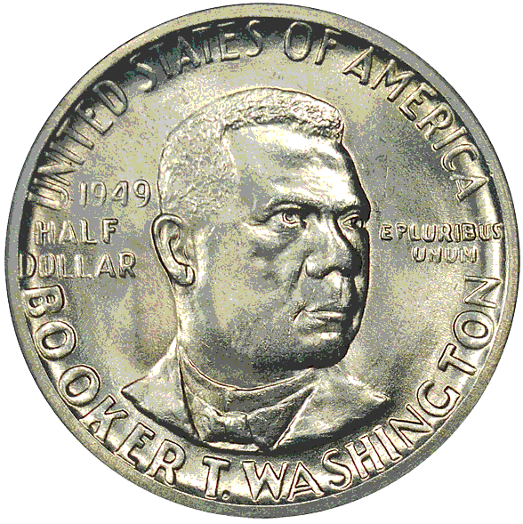 booker t washington coin, commemorative coin, half dollar coin, slavery, negro, african american, black man, august 1946