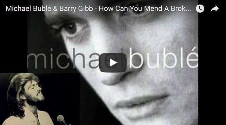 barry gibb, michael buble, cover, how can you mend a broken heart, background vocals, duet