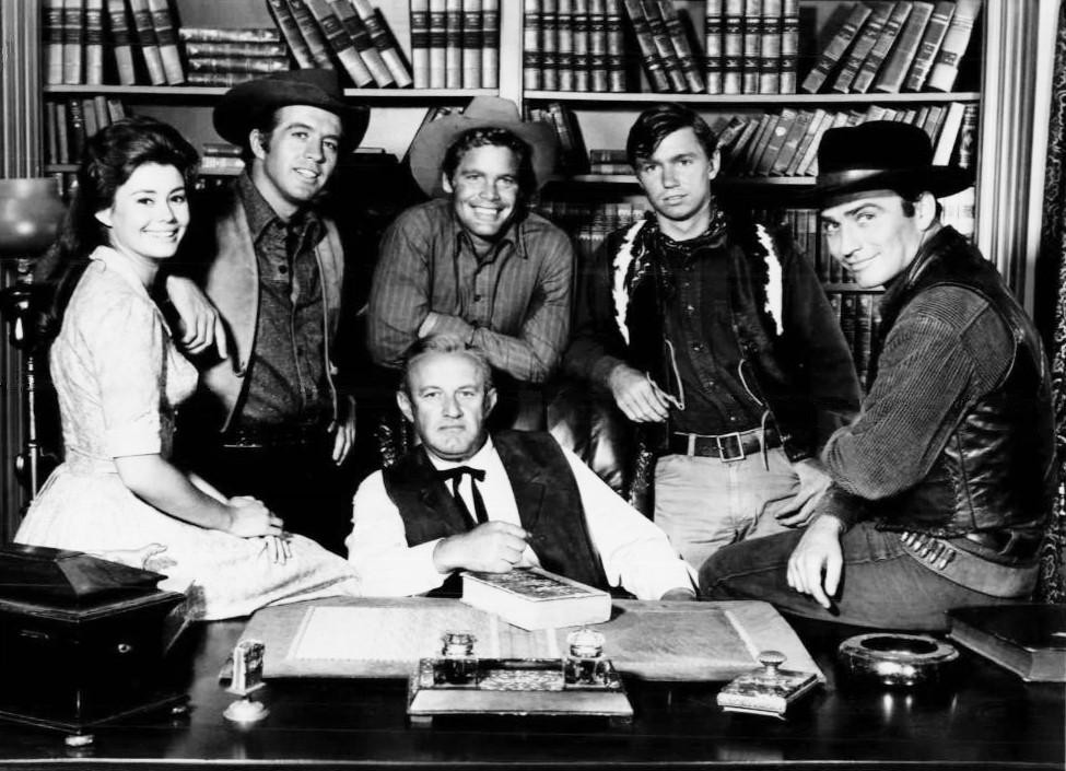 clu gulager, the virginian, western, tv series, 1960s, roberta shore, doug mcclure, james drury, lee j cobb, randy boone