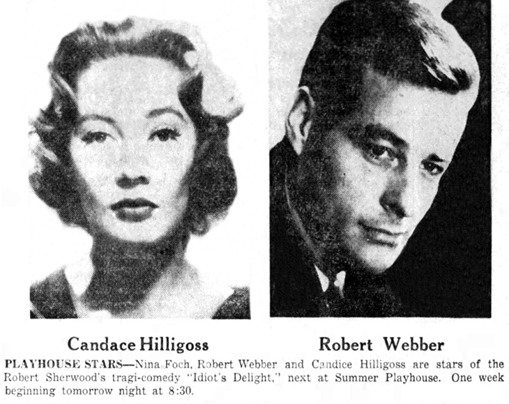 candace hilligoss, american actress, robert webber, actor, cincinnati playhouse, 1959, stage plays