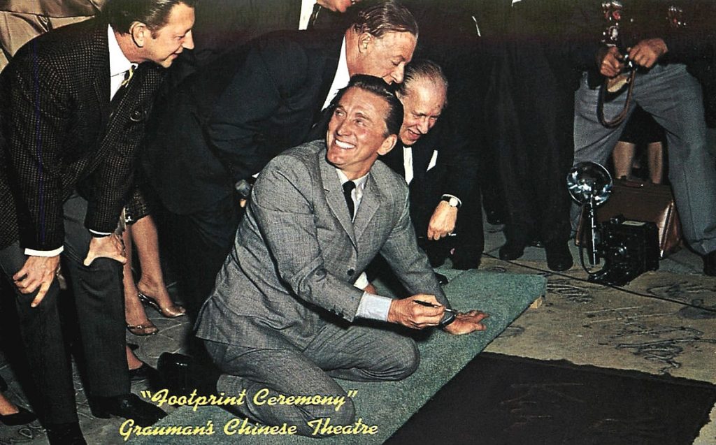 kirk douglas 1962, donald oconnor, george jessel, graumans chinese theatre ceremony