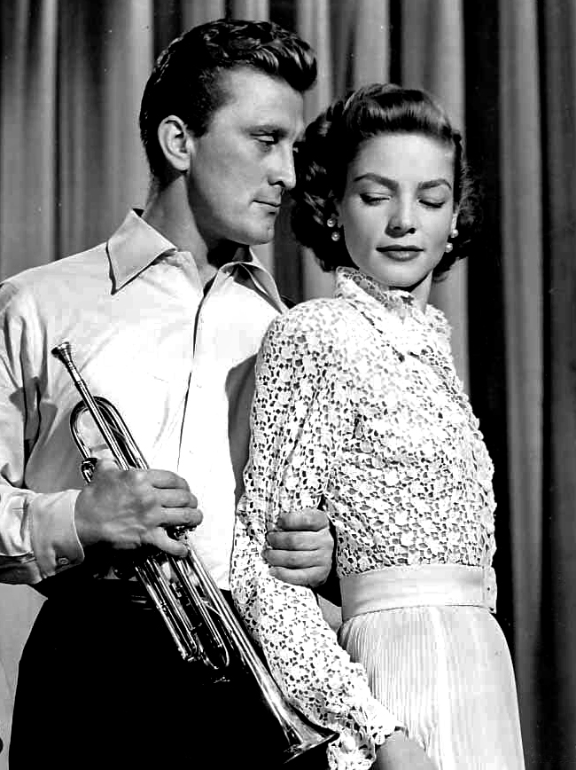 kirk douglas 1950, lauren bacall, 1950s movies, young man with a horn, friends, american actor, actress