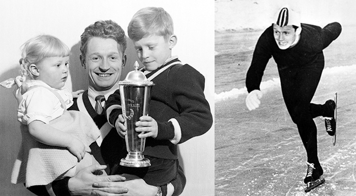 1952 february, oslo norway, winter olympics, hjalmar andersen, norwegian speed skater, speed skating, gold medalist, olympic games, 1950
