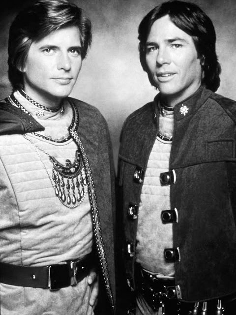 richard hatch 1977, dirk benedict, 1970s television series, 1970s sci fi tv shows, battlestar galactica, 