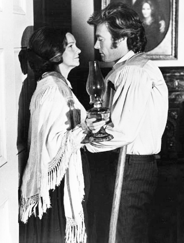 clint eastwood 1971, geraldine page, american actor, actress, 1970s western movies, the beguiled, confederate soldier, civil war movies, 