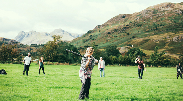 baseball game, nature scenery, ambleside united kingdom, pick up game of baseball, national pastime, leisure sports, american sports