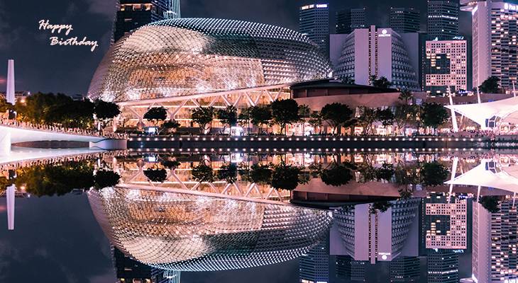 happy birthday wishes, birthday cards, birthday card pictures, famous birthdays, buildings, architecture, city lights, reflection, mirror