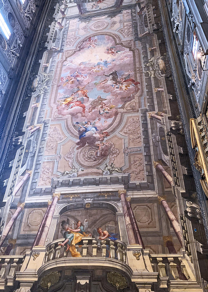 chiesa di san salvatore di ognissanti, florence church, church of san salvatore di ognissanti, renaissance painters, giuseppe romei, trompe loeil fresco, glory of st francis, painted ceilings, florence italy, northern italy, firenze,