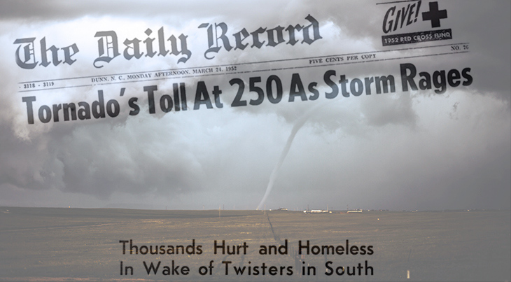 tornado alley, funnel cloud, nature scenery, storm clouds, march 1952, storm, newspapers, headlines, 