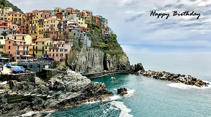 happy birthday wishes, birthday cards, birthday card pictures, famous birthdays, painted houses, buildings, manarola, cinque terre, italy, architecture