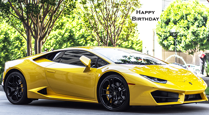 happy birthday wishes, birthday cards, birthday card pictures, famous birthdays, yellow car, sportscar, automobile,