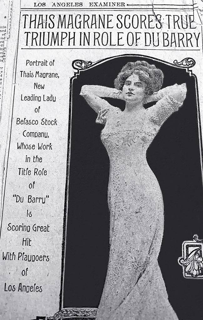 thais magrane, american actress, 1909, belasco company, los angeles, theatre, fashion, dresses, designer gowns, style, plays, du barry