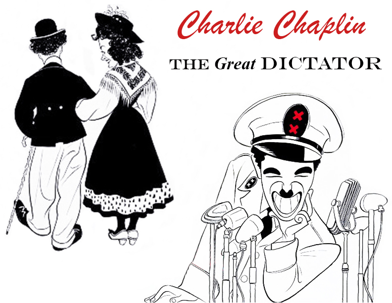 1940 october, classic movies, 1940s comedies, charlie chaplin films, the great dictator, actors, movie stars, charles chaplin, colouring page, coloring book, kids
