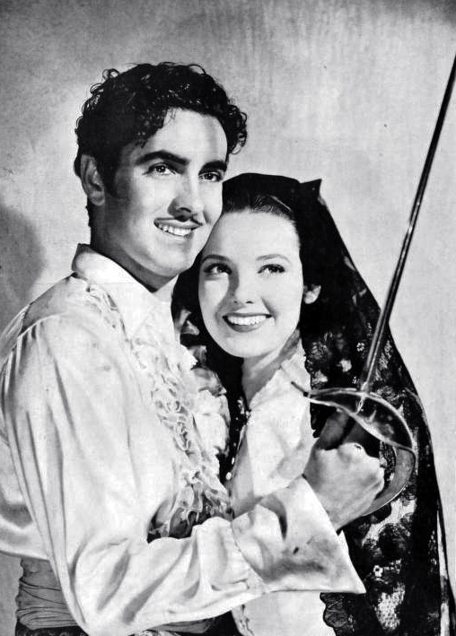 the mark of zorro, 1940, classic movie, film stars, american actor, tyrone power, actress, linda darnell, 