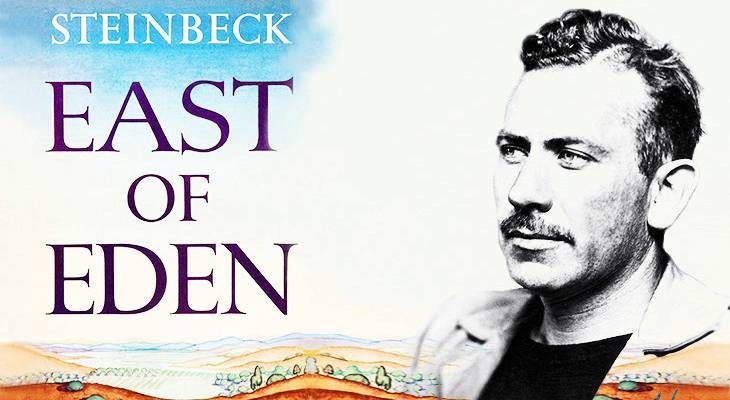 john steinbeck, american writer, novelist, author, east of eden, book jacket, dust cover, novels, modern classics
