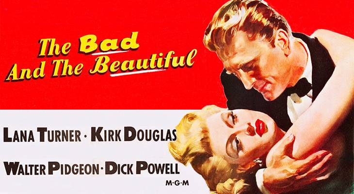 1952, classic movie, the bad and the beautiful, poster, american actors, kirk douglas, lana turner, film stars, 