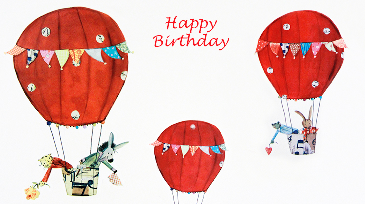 happy birthday wishes, birthday cards, birthday card pictures, famous birthdays, red, hot air balloons, illustrations, cartoon, animals, zebra, rabbit, leopard, cheetah, 