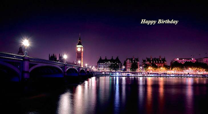 happy birthday wishes, birthday cards, birthday card pictures, famous birthdays, london, westminster bridge, city lights, reflection, mirror