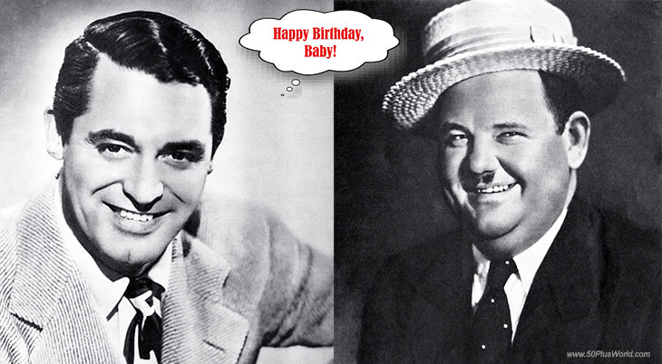happy birthday wishes, birthday cards, birthday card pictures, famous birthdays, born on january 18th, cary grant, oliver hardy, english actors, silent films, another fine mess, comedy, classic movies, the philadelphia story, 