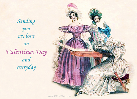 happy valentines day, valentines day greeting, february 14th, valentine card, valentines day wishes, vintage, nostalgia, illustrations, paintings, historical, 1833, antique, 1800s, fashion, georgian age, style