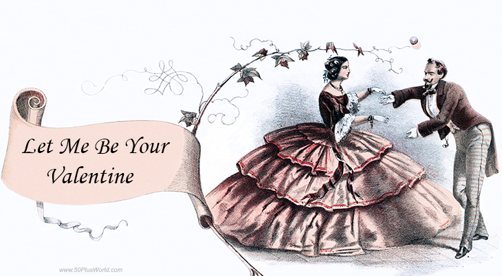 happy valentines day, valentines day greeting, february 14th, valentine card, valentines day wishes, vintage, nostalgia, illustrations, paintings, historical, olden days, antique, 1860s, fashion, dress, style, victorian