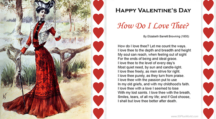 happy valentines day, valentines day greeting, february 14th, valentine card, valentines day wishes, vintage, nostalgia, illustrations, 1877, fashion, dress, style, victorian, elizabeth barrett browning, how do i love thee, poems, poetry