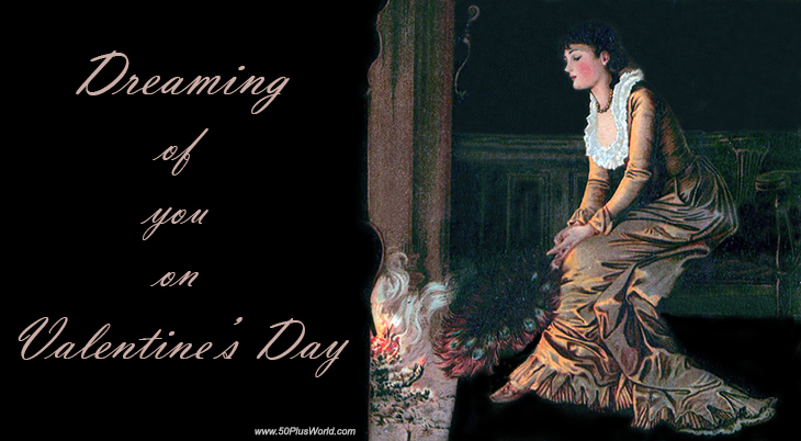 happy valentines day, valentines day greeting, february 14th, valentine card, valentines day wishes, vintage, nostalgia, illustrations, 1885, fashion, dress, style, victorian, paintings, m ellen edwards, dreaming