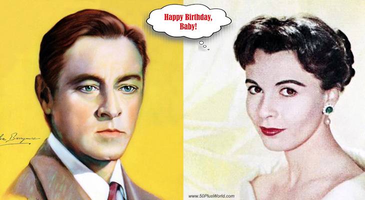 birthday wishes; happy birthday, greeting card, famous birthdays; february 15th; born on february 15; film stars; actress; claire bloom, classic movies, limelight, charly, dinner at eight, grand hotel, actor, john barrymore, silent movies, raffles, dr jekyll and mr hyde, the great profile