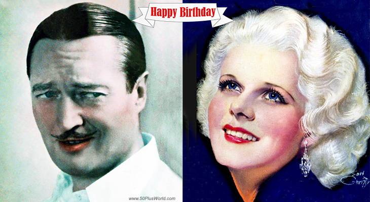 birthday wishes, happy birthday, greeting card, famous birthdays, born march 3, movie stars, actor, edmund lowe, silent movies, east lynne, classic films, transatlantic, the spider, tv shows, front page detective, actress, platinum blonde, jean harlow, hells angels, the public enemy, dinner at eight