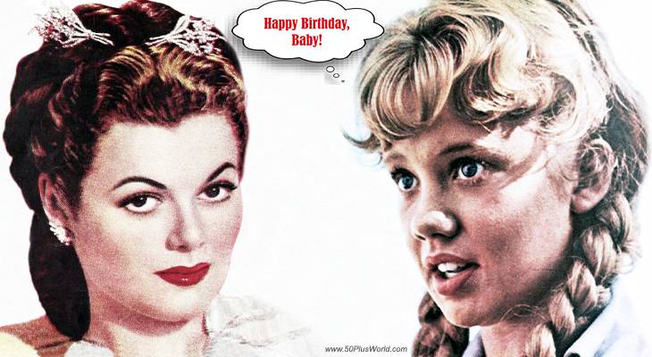 birthday wishes, happy birthday, greeting card, born april 18th, famous birthdays, film stars, actress, barbara hale, hayley mills, classic movies, the moonspinners, pollyanna, the parent trap, that darn cat, lorna doone, seminole, tv shows, perry mason, della street