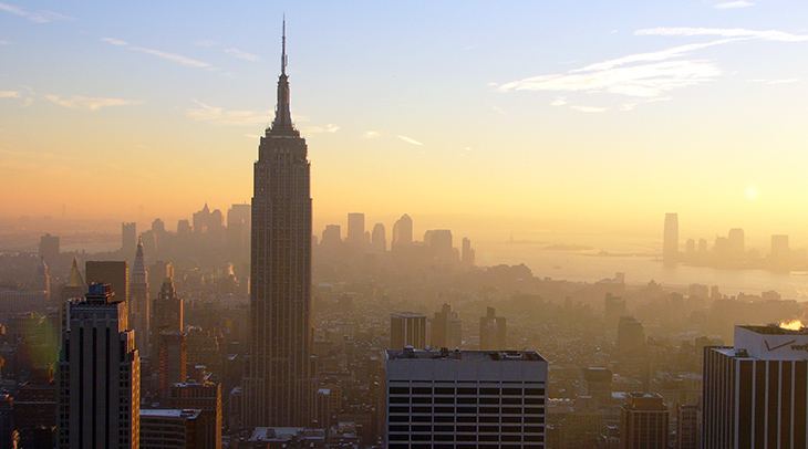 empire state building, manhattan, 350 fifth avenue, new york city, worlds tallest building, iconic, art deco, skyscraper, office tower, 2005, sunset, sunrise