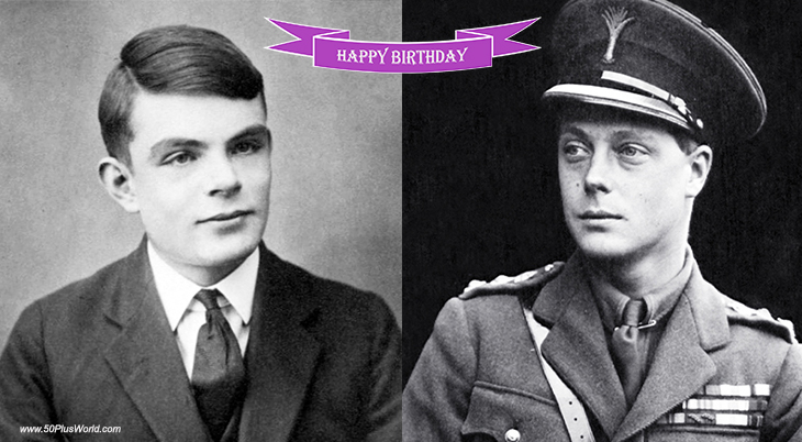 birthday wishes, happy birthday, greeting card, born june 23, famous birthdays, alan turing, king edward viii, prince of wales, father of computer science, bletchley park, code breaker, married wallis simpson