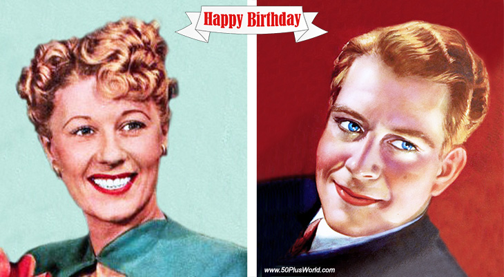 birthday wishes, happy birthday, greeting card, born june 29, famous birthdays, joan davis, nelson eddy, actress, comedienne, radio, tv shows, i married joan, singer, actor, movies, hold that ghost, naughty marietta, phantom of the opera, indian love call the rudy vallee show