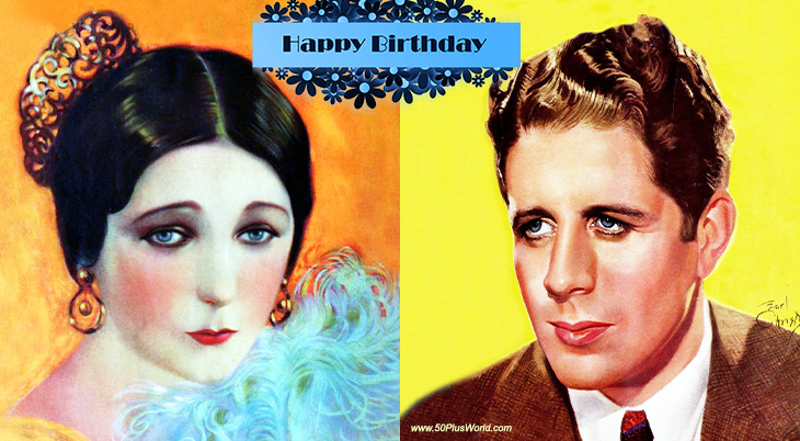 birthday wishes, happy birthday, greeting card, born july 28, famous birthdays, barbara la marr, rudy vallee, actress, actor, silent films, arabian love, the prisoner of zenda, trifling women, the vagabond lover, bandleader, singer, life is just a bowl of cherries, as time goes by