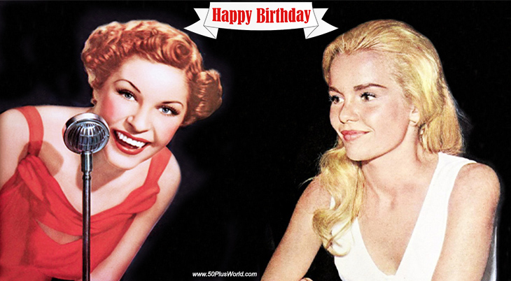 birthday wishes, happy birthday, greeting card, born august 27, famous birthdays, martha raye, tuesday weld, actress, film star, classic movies, the big broadcast of 1938, the farmers daughter, wild in the country, the cincinnati kid, radio, tv shows, mcmillan and wife, alice, the many loves of dobie gillis