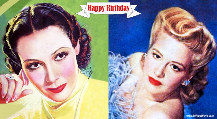 birthday wishes, happy birthday, greeting card, born august 3, famous birthdays, dolores del rio, marilyn maxwell, singer, dancer, actress, film star, classic movies, what price glory, paris model, evangeline, swing fever, flying down to rio, champion, bird of paradise, the lemon drop kid