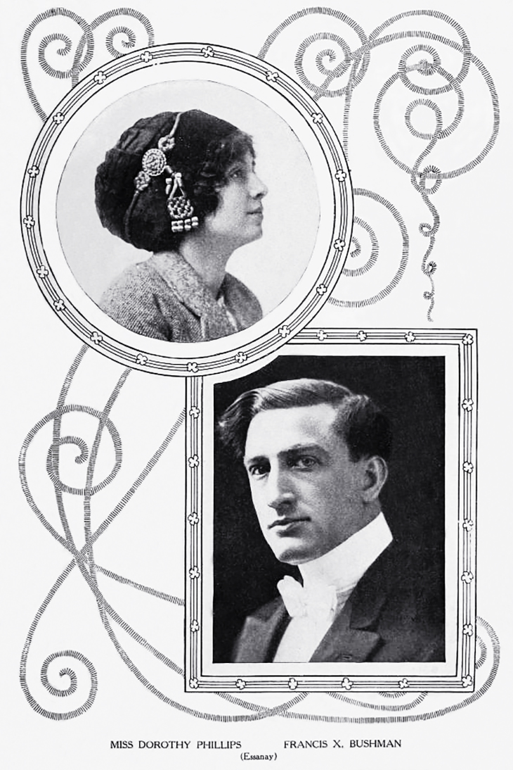 francis x bushman, american actor, actress, dorothy phillips, essanay film studios, silent movies, movie stars, 1911,