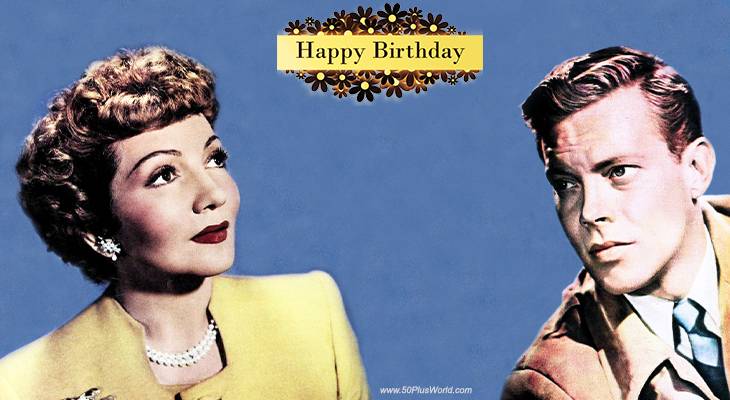 birthday wishes, happy birthday, greeting card, born september 13, famous birthdays, claudette colbert, dick haymes, film star, actress, actor, academy award, classic movies, it happened one night, three came home, private worlds, state fair, the shocking miss pilgrim, one touch of venus