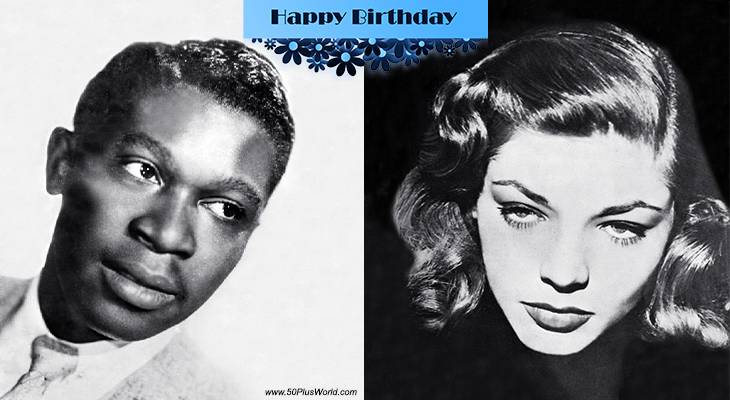 birthday wishes, happy birthday, greeting card, born september 16, famous birthdays, b b king, lauren bacall, mrs humphrey bogart, king of the blues, guitarist, musician, singer, songwriter, lucille, actress, film star, classic movies, key largo, the big sleep, designing woman