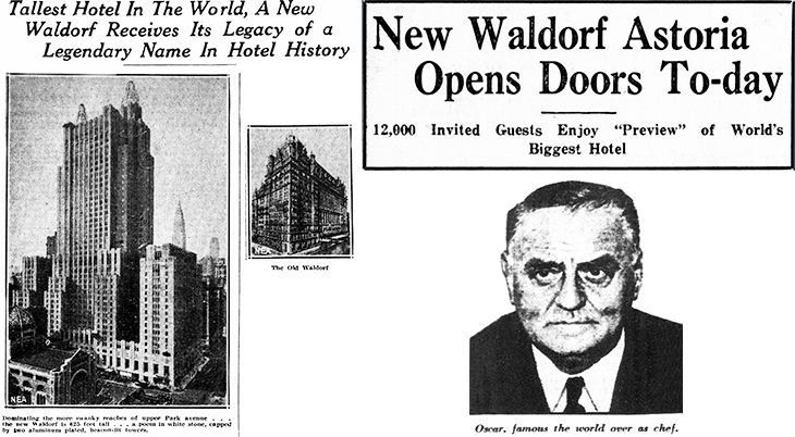 waldorf astoria hotel, 1931, 301 park avenue, manhattan, new york city, luxury hotel, historic building, architecture, old waldorf astoria, chef, host, maitre d, oscar tschirky