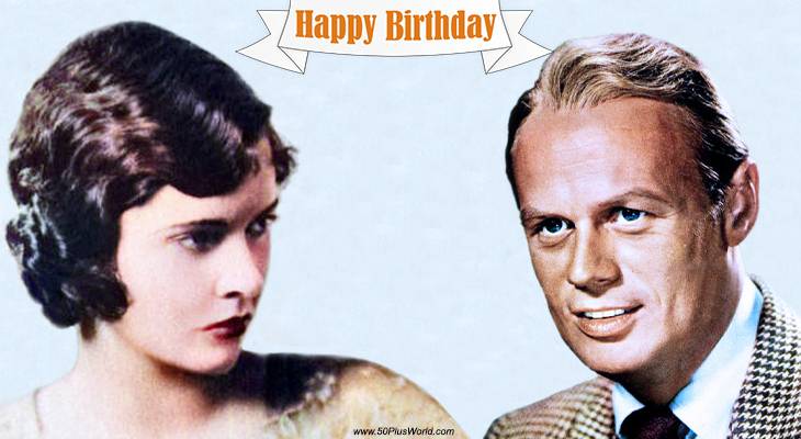 birthday wishes, happy birthday, greeting card, born december 26, famous birthdays, marguerite churchill, richard widmark, actress, actor, film star, classic movies, the alamo, death of a gunfighter, seven faces, the big trail, riders of the purple sage, tv shows, madigan